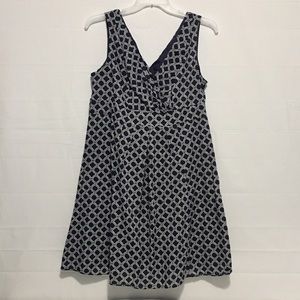 Land’s End Navy Blue & White Dress Womens 16
